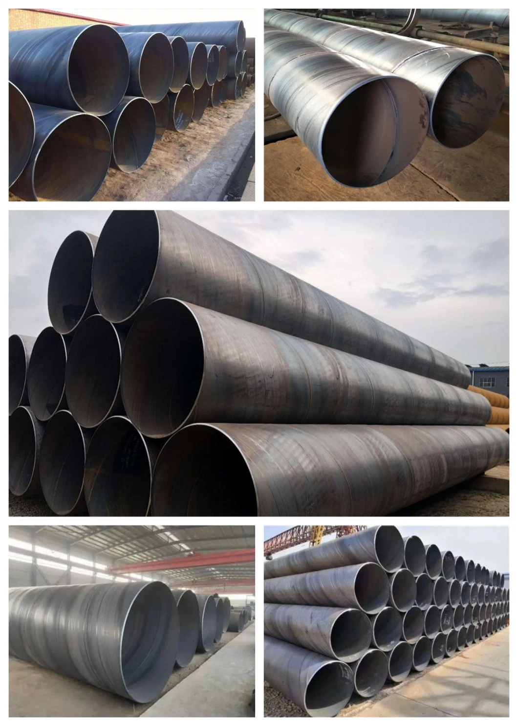 ASTM A36 A53 A106 LSAW SSAW Sawl ERW Large Diameter Sch 40 Carbon Steel Spiral Welded Tube Pipe Galvanized Helical Steel Pipe API5l Material